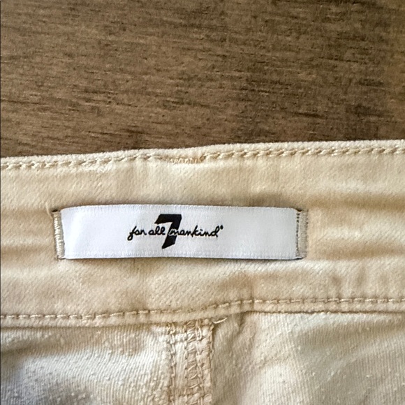 💕 7 For All Mankind Beige Wide Leg Jeans - Picture 2 of 6